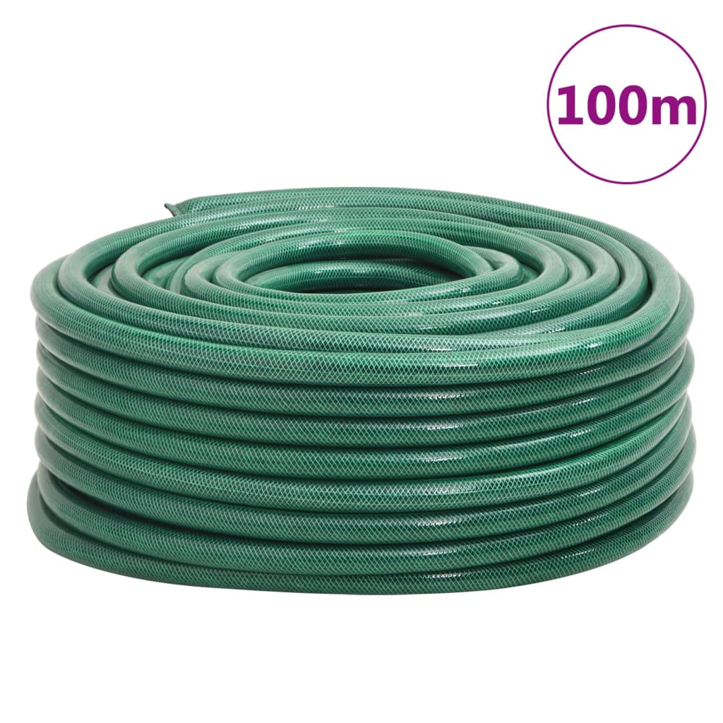 vidaXL Garden Hose Green 1" 100 m PVC