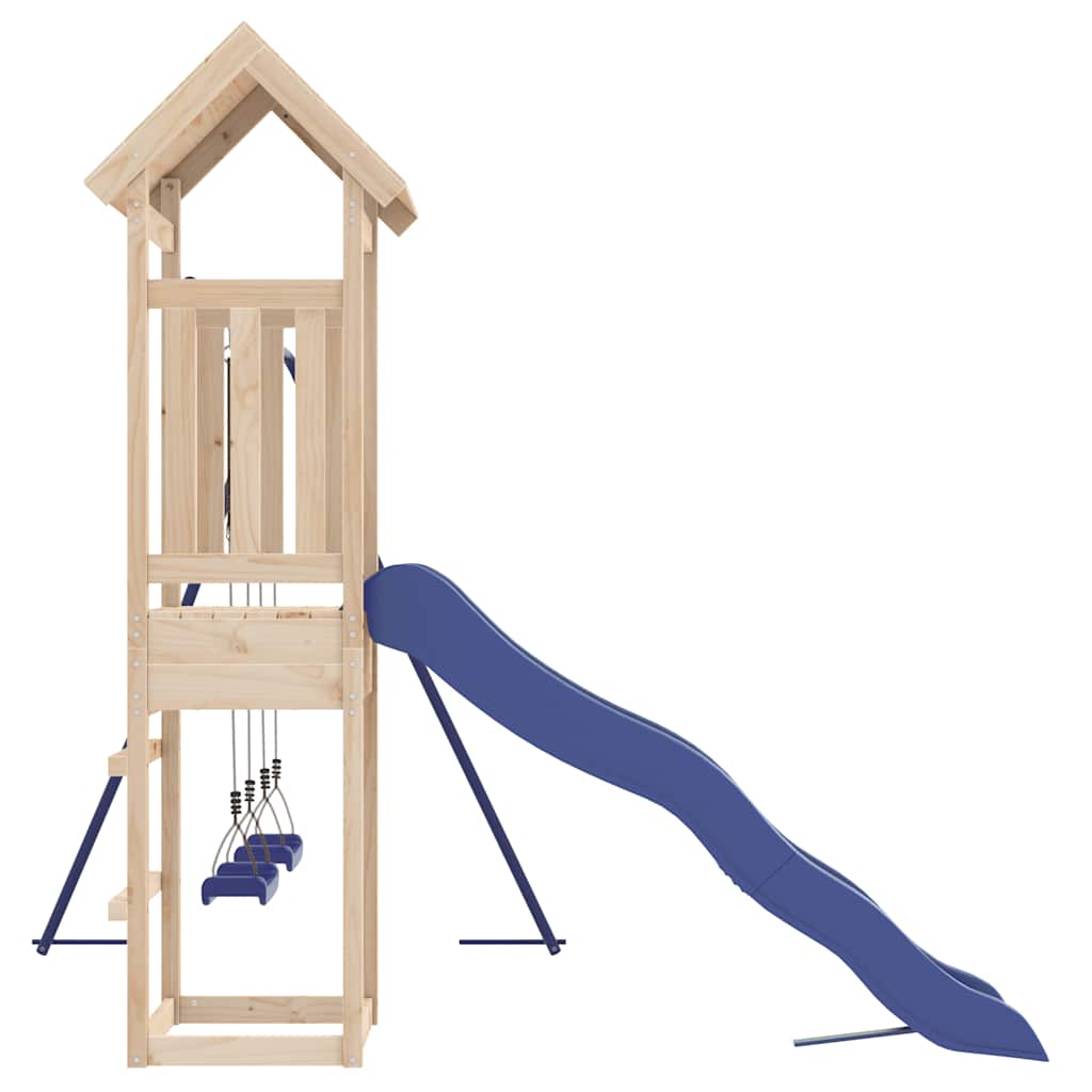vidaXL Outdoor Playset | Blue, Pine | Solid Pine Wood, Polypropylene | Large