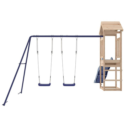 vidaXL Outdoor Playset | Blue, Pine | Solid Pine Wood, Polypropylene | Large