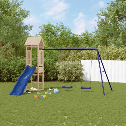 vidaXL Outdoor Playset | Blue, Pine | Solid Pine Wood, Polypropylene | Large