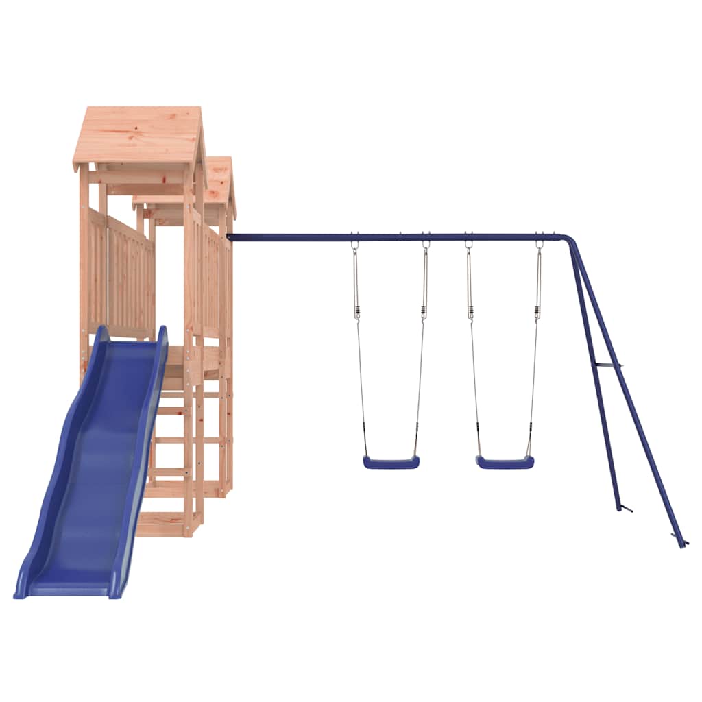 vidaXL Outdoor Playset | Blue, Brown | Solid Douglas wood, Polypropylene (PP)