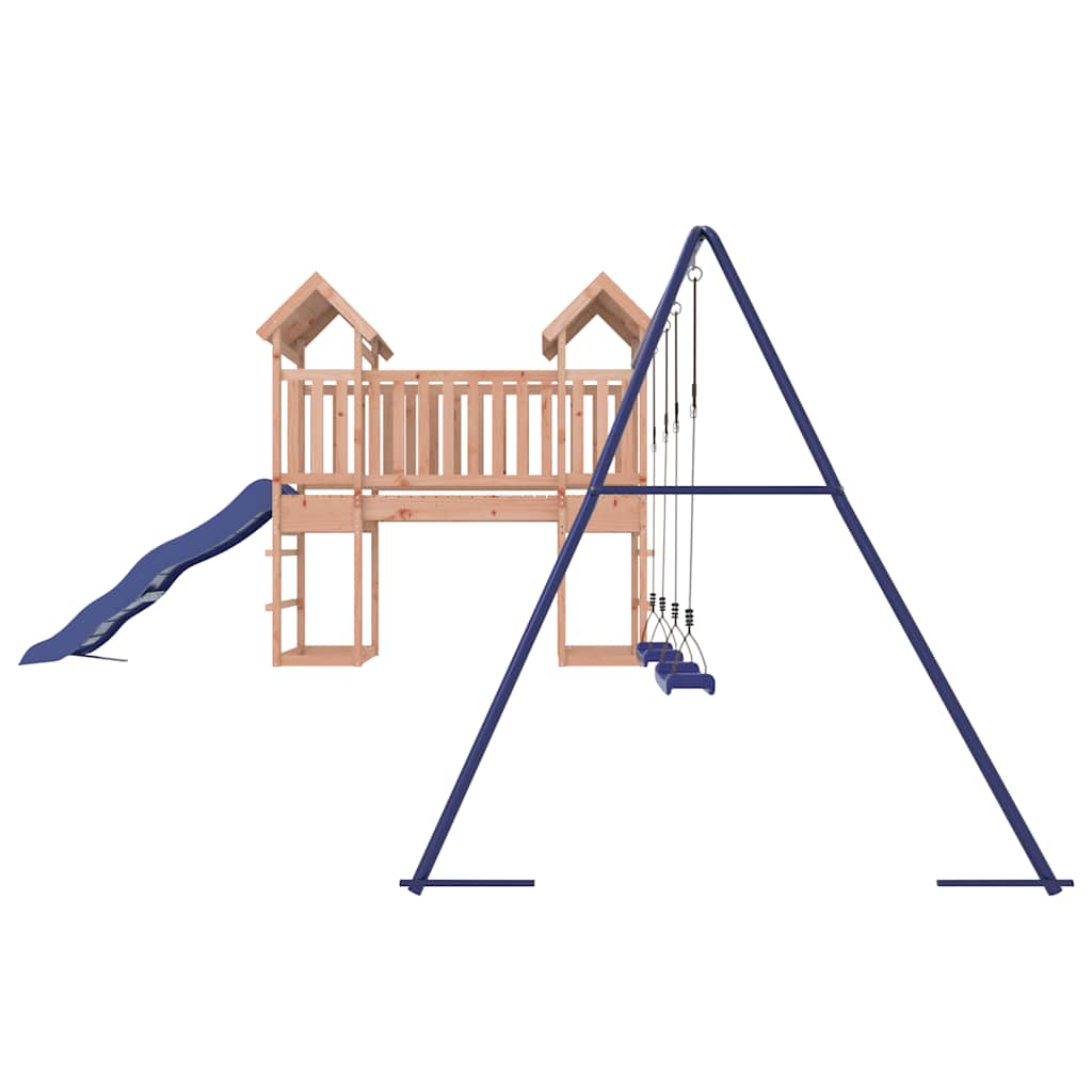 vidaXL Outdoor Playset | Blue, Brown | Solid Douglas wood, Polypropylene (PP)