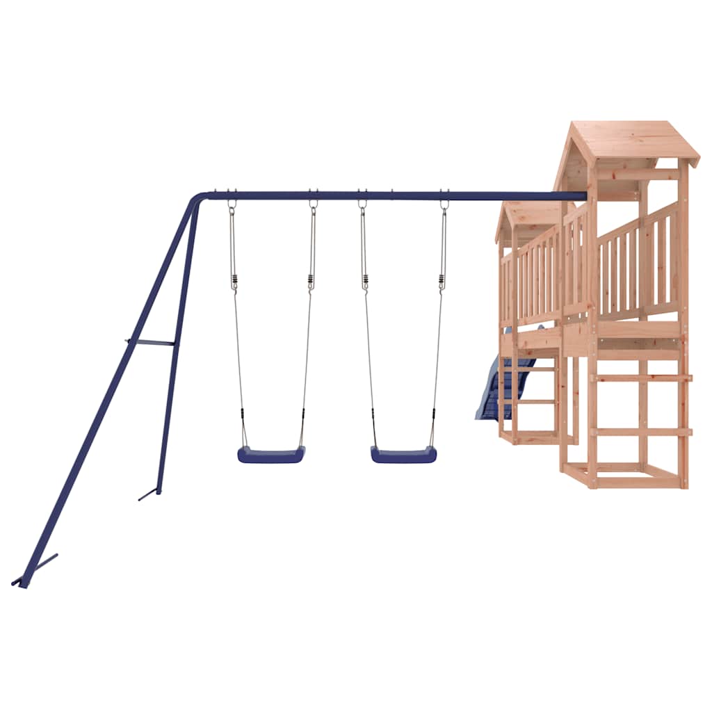 vidaXL Outdoor Playset | Blue, Brown | Solid Douglas wood, Polypropylene (PP)