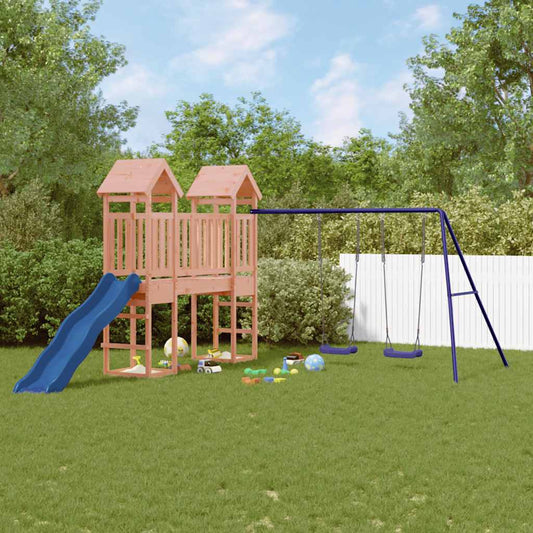 vidaXL Outdoor Playset | Blue, Brown | Solid Douglas wood, Polypropylene (PP)