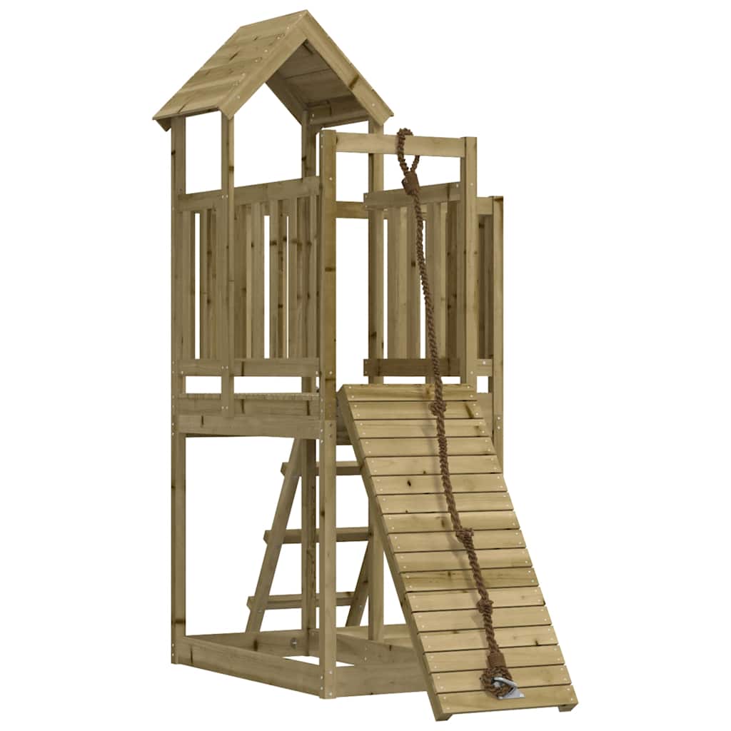 vidaXL Playhouse with Climbing Wall Impregnated Wood Pine