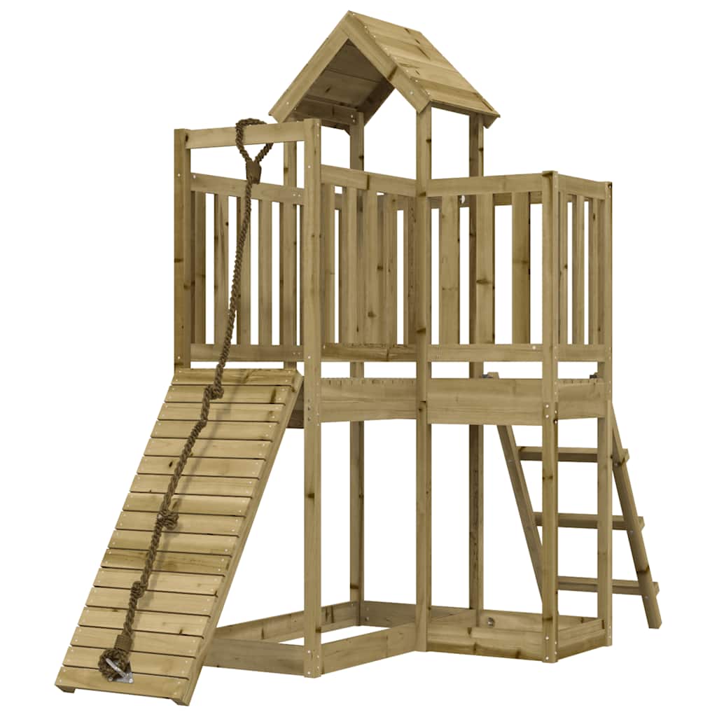 vidaXL Playhouse with Climbing Wall Impregnated Wood Pine