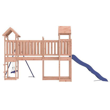 vidaXL Outdoor Playset | Natural wood, Blue | Solid Douglas Wood, Polypropylene