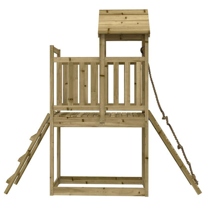 vidaXL Playhouse with Climbing Wall Impregnated Wood Pine