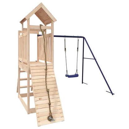 vidaXL Outdoor Playset | Natural wood, Blue