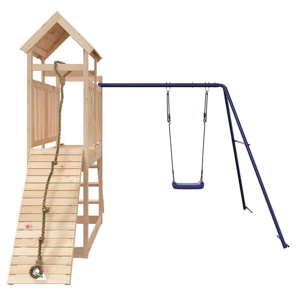 vidaXL Outdoor Playset | Natural wood, Blue