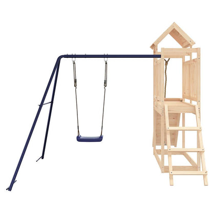 vidaXL Outdoor Playset | Natural wood, Blue