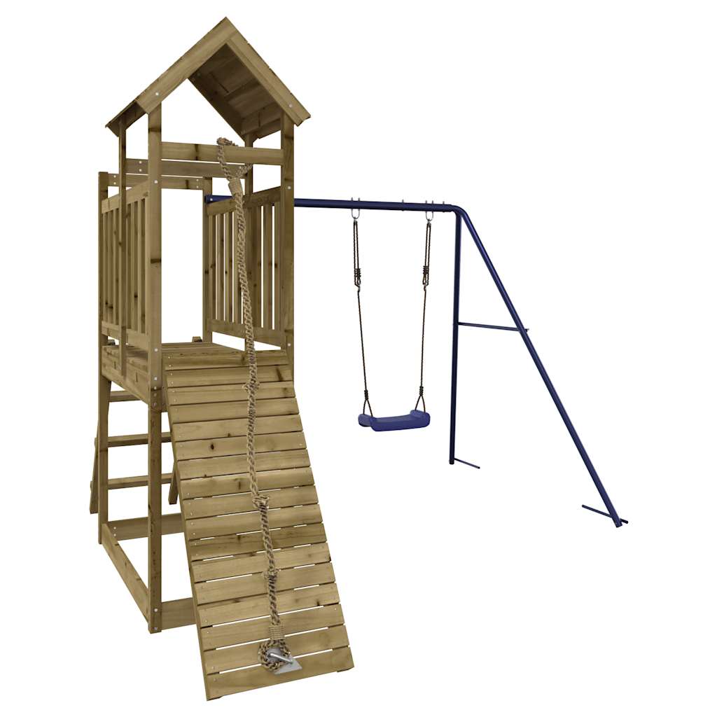 vidaXL Outdoor Playset | Natural wood | Vacuum pressure treated pinewood | Large