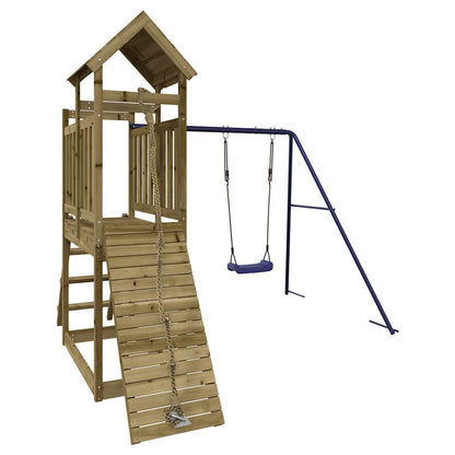 vidaXL Outdoor Playset | Natural wood | Vacuum pressure treated pinewood | Large