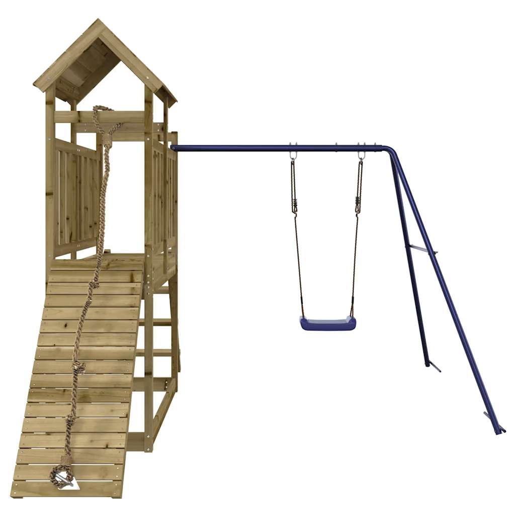 vidaXL Outdoor Playset | Natural wood | Vacuum pressure treated pinewood | Large