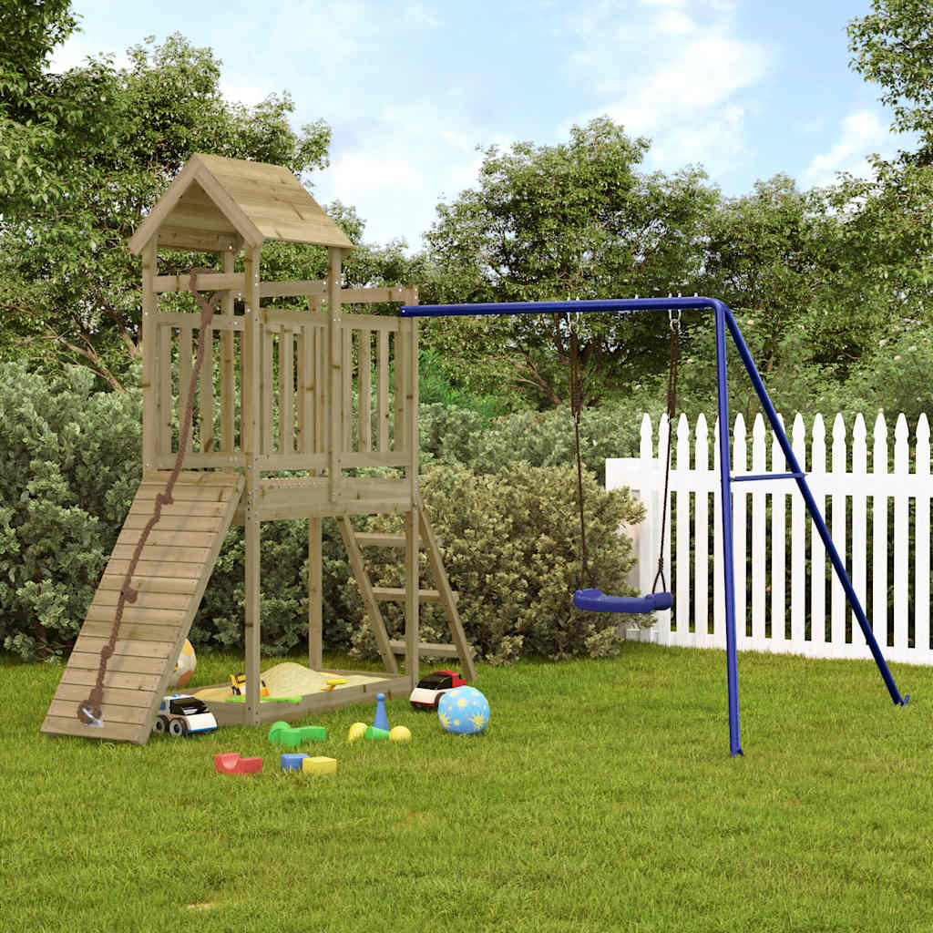 vidaXL Outdoor Playset | Natural wood | Vacuum pressure treated pinewood | Large