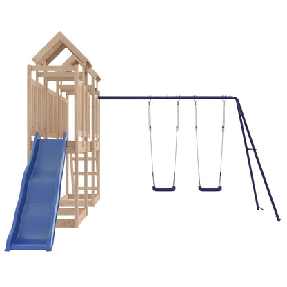 vidaXL Outdoor Playset | Pine Wood Colour with Blue