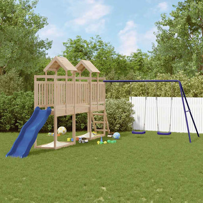 vidaXL Outdoor Playset | Pine Wood Colour with Blue