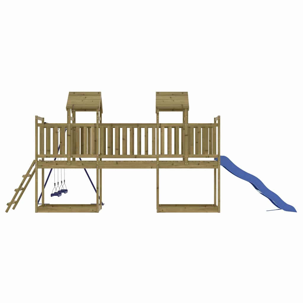 vidaXL Outdoor Playset | Brown | Treated Wood | Large | Adjustable Armrests