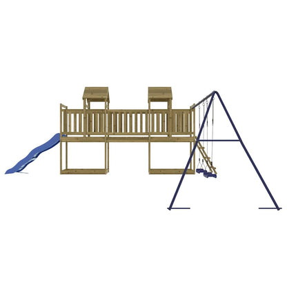 vidaXL Outdoor Playset | Brown | Treated Wood | Large | Adjustable Armrests