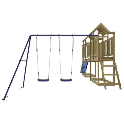 vidaXL Outdoor Playset | Brown | Treated Wood | Large | Adjustable Armrests