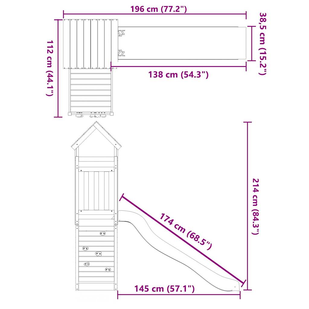 vidaXL Outdoor Playset Impregnated Wood Pine