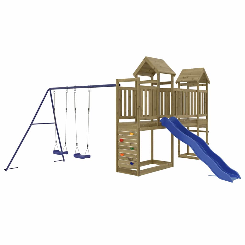 vidaXL Outdoor Playset | Natural pine | Impregnated pine wood | Large | Durable
