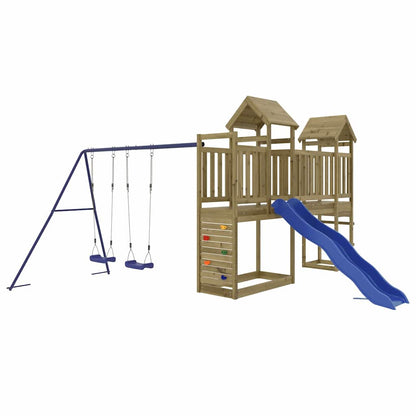 vidaXL Outdoor Playset | Natural pine | Impregnated pine wood | Large | Durable