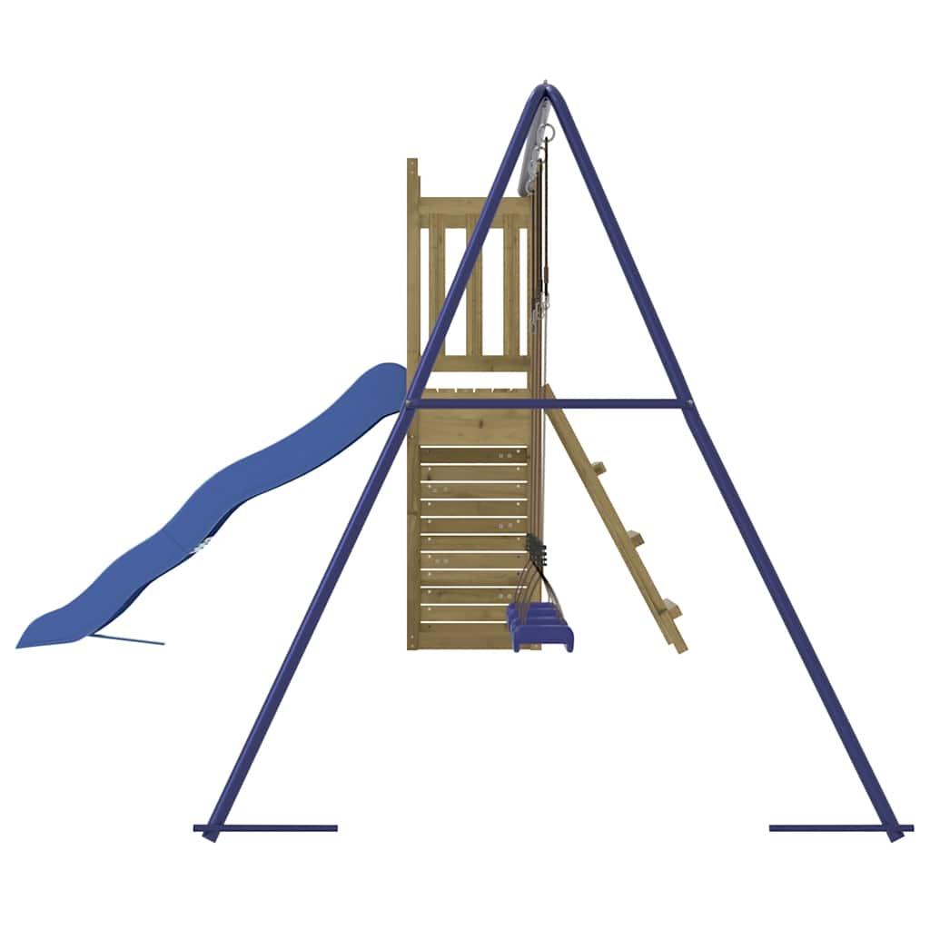 vidaXL Outdoor Playset | Brown | Solid pine wood, Polypropylene | Large