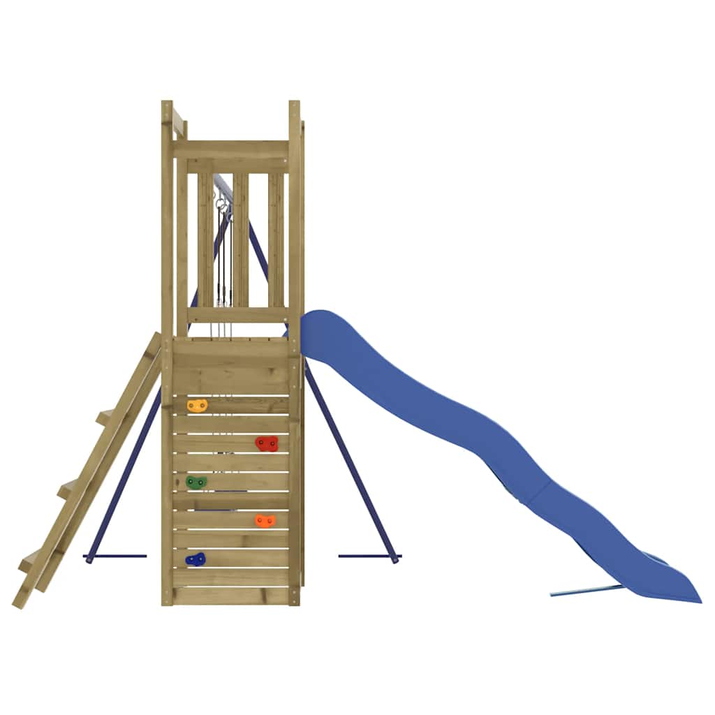 vidaXL Outdoor Playset | Brown | Solid pine wood, Polypropylene | Large