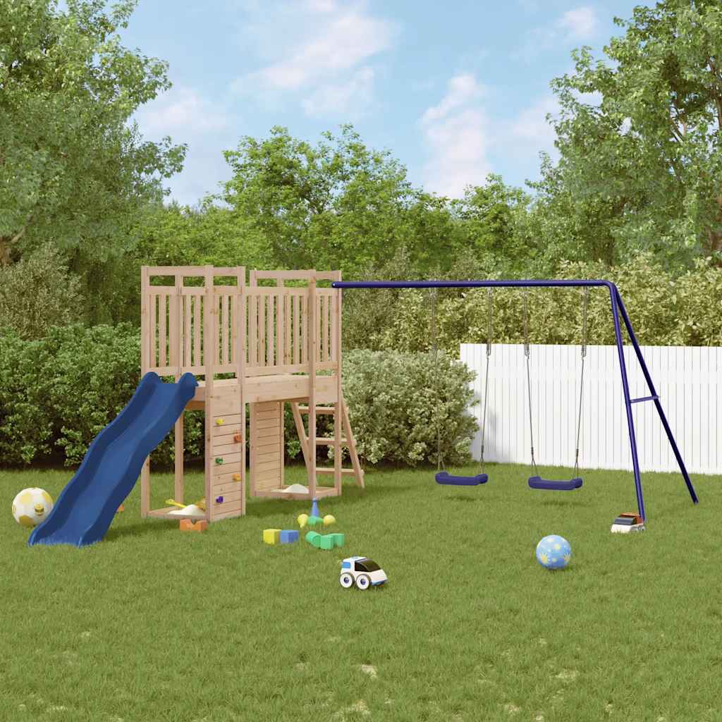 vidaXL Outdoor Playset | Natural wood | Solid pine wood | Large | Playground Set