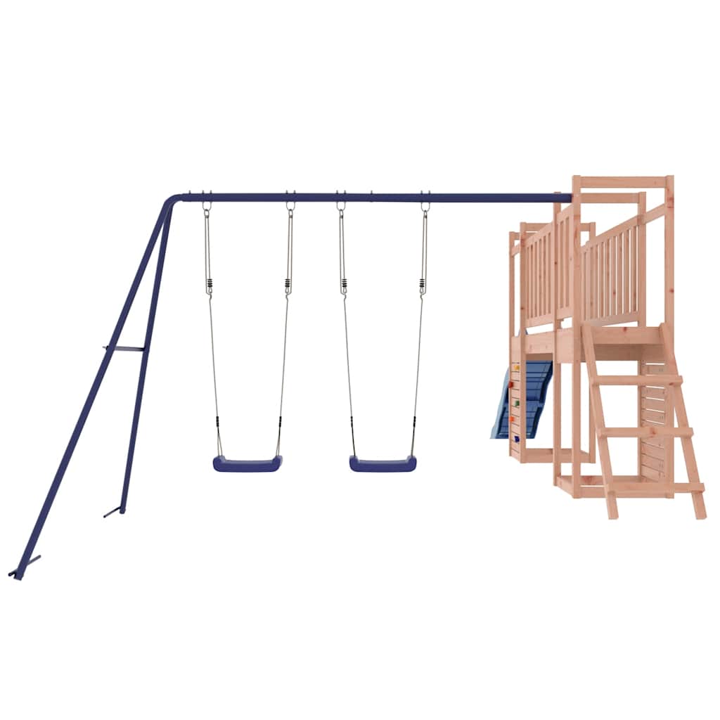 vidaXL Outdoor Playset | Natural Wood/Blue | Solid douglas wood | Large