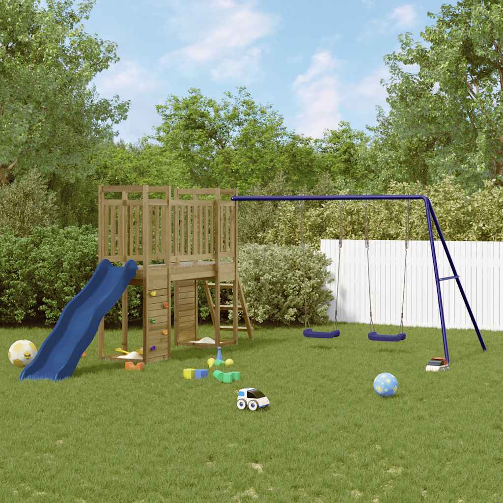vidaXL Outdoor Playset | Pinewood | Vacuum pressure treated | Large | Durable