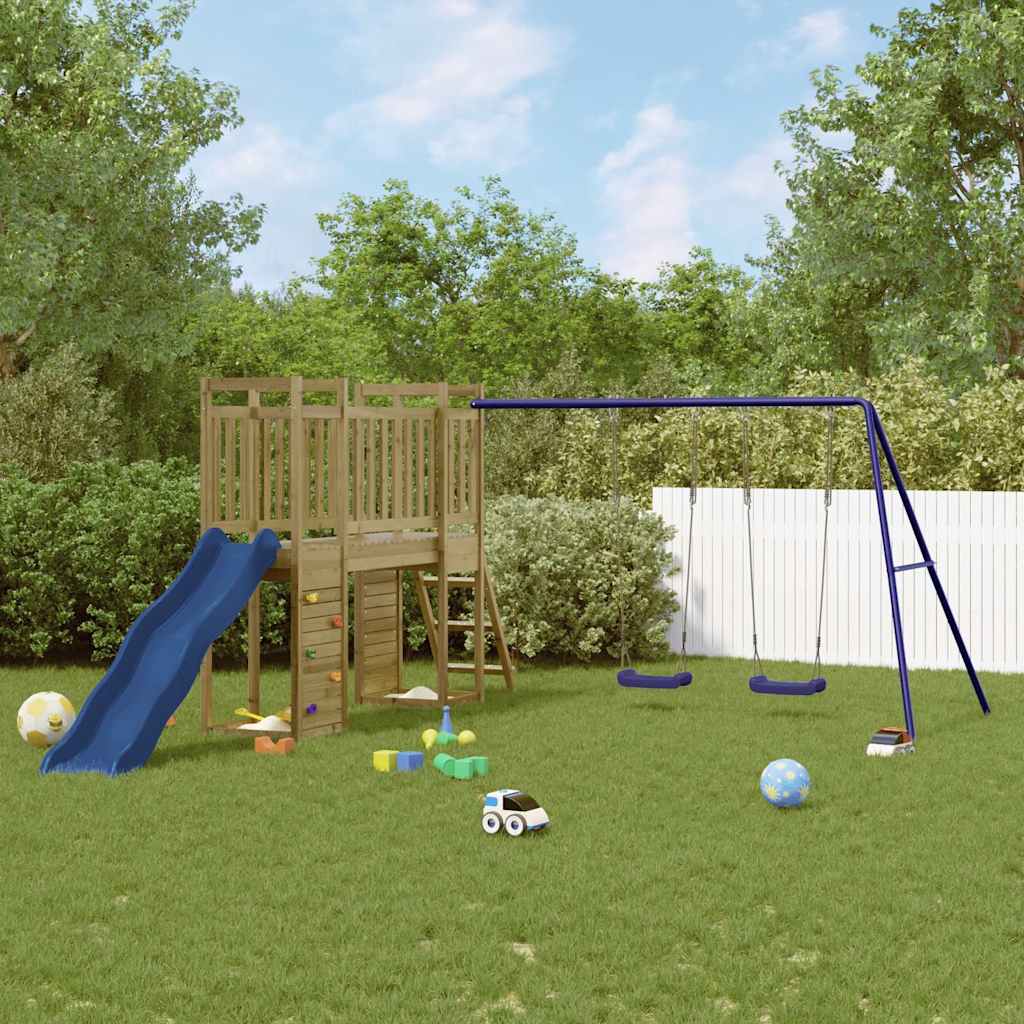 vidaXL Outdoor Playset | Pinewood | Vacuum pressure treated | Large | Durable