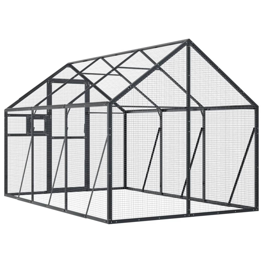 vidaXL Aviary Anthracite 1.79x3x1.85 m Aluminium
