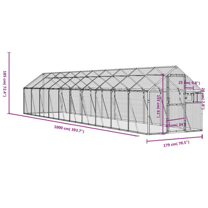 vidaXL Aviary Anthracite 1.79x10x1.85 m Aluminium