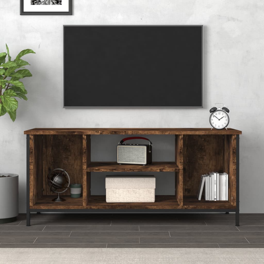 vidaXL TV Cabinet Smoked Oak 102x35x45 cm Engineered Wood