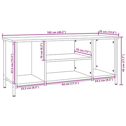 vidaXL TV Cabinet Smoked Oak 102x35x45 cm Engineered Wood