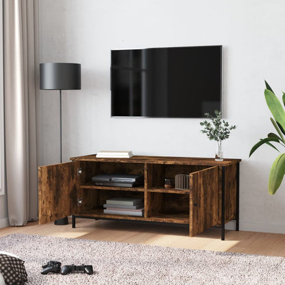 vidaXL TV Cabinet with Doors Smoked Oak 102x35x45 cm Engineered Wood