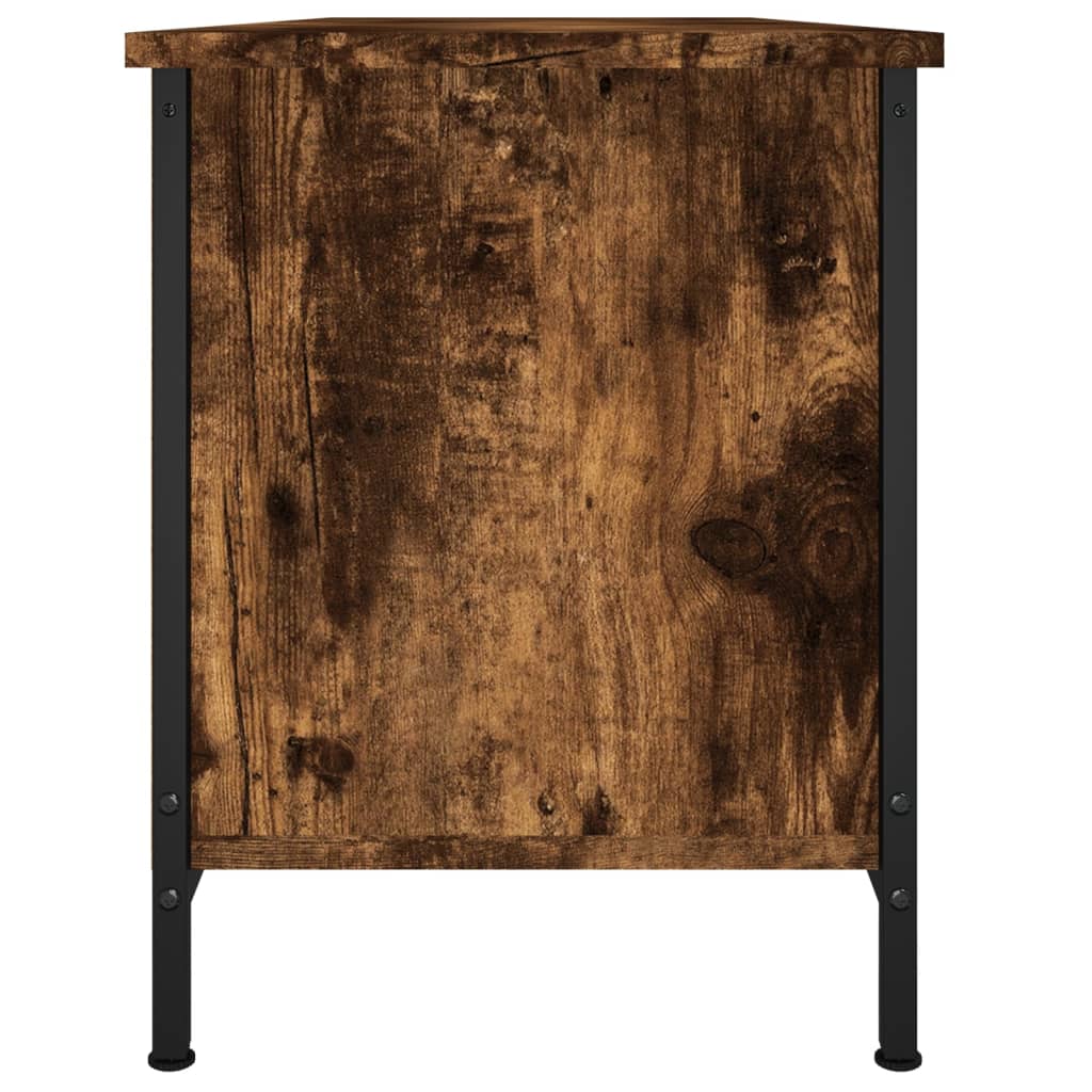 vidaXL TV Cabinet with Doors Smoked Oak 102x35x45 cm Engineered Wood