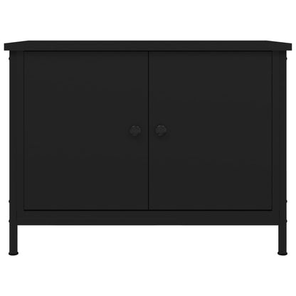 vidaXL TV Cabinet with Doors Black 60x35x45 cm Engineered Wood