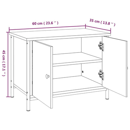 vidaXL TV Cabinet with Doors Black 60x35x45 cm Engineered Wood