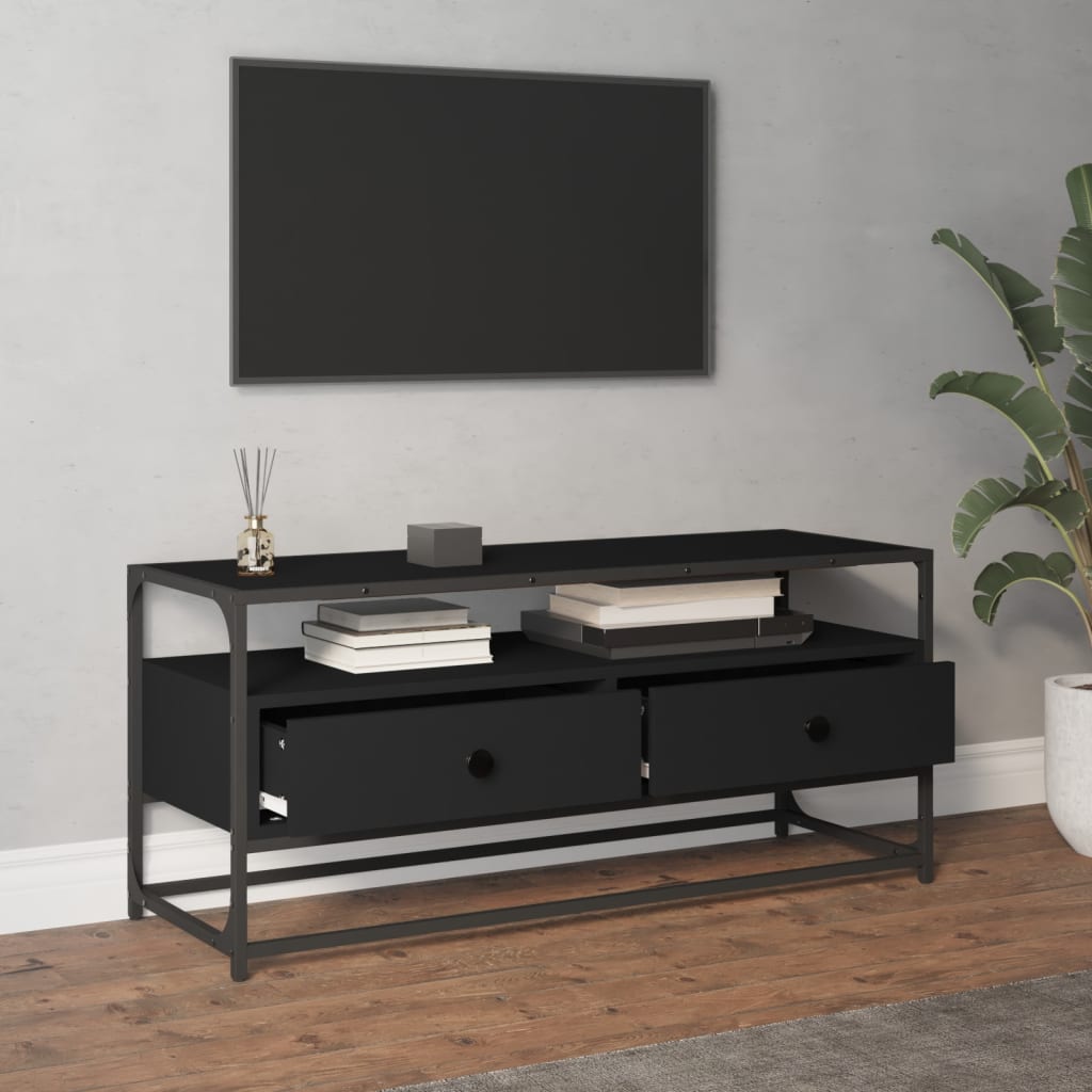 vidaXL TV Cabinet Black 100x35x45 cm Engineered Wood