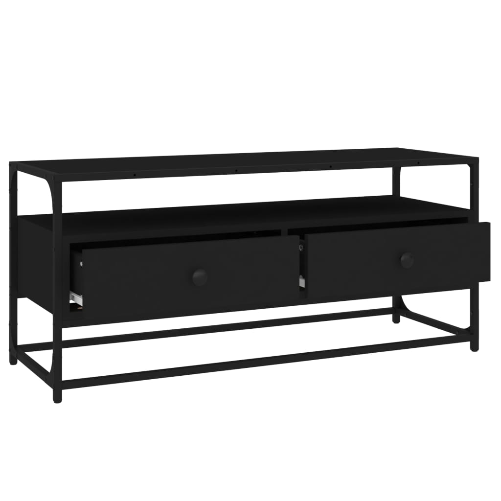 vidaXL TV Cabinet Black 100x35x45 cm Engineered Wood