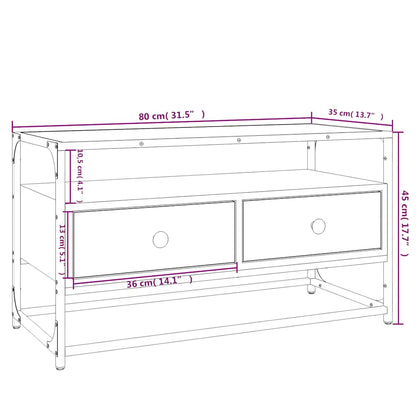 vidaXL TV Cabinet Grey Sonoma 80x35x45 cm Engineered Wood