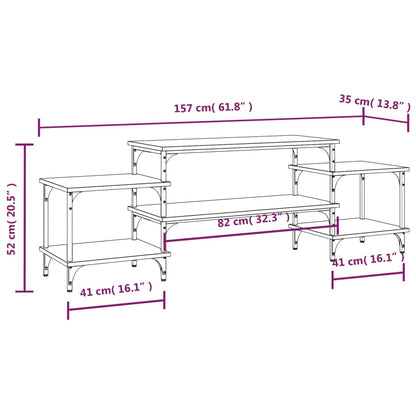 vidaXL TV Cabinet Grey Sonoma 157x35x52 cm Engineered Wood