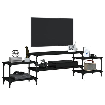 vidaXL TV Cabinet Black 197x35x52 cm Engineered Wood