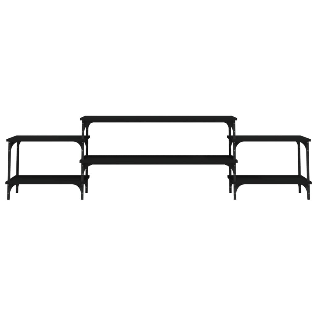 vidaXL TV Cabinet Black 197x35x52 cm Engineered Wood