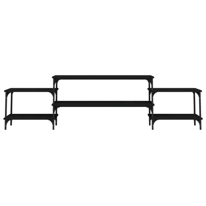 vidaXL TV Cabinet Black 197x35x52 cm Engineered Wood