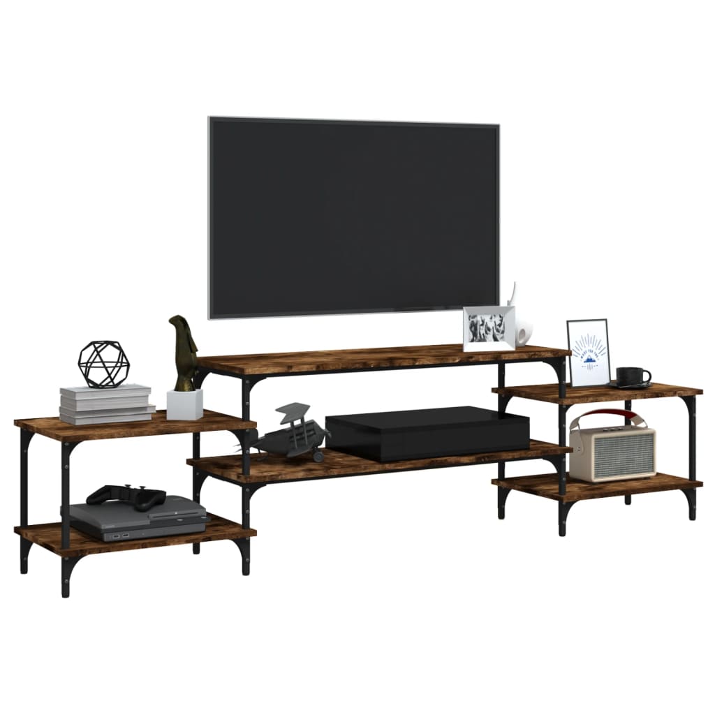 vidaXL TV Cabinet Smoked Oak 197x35x52 cm Engineered Wood