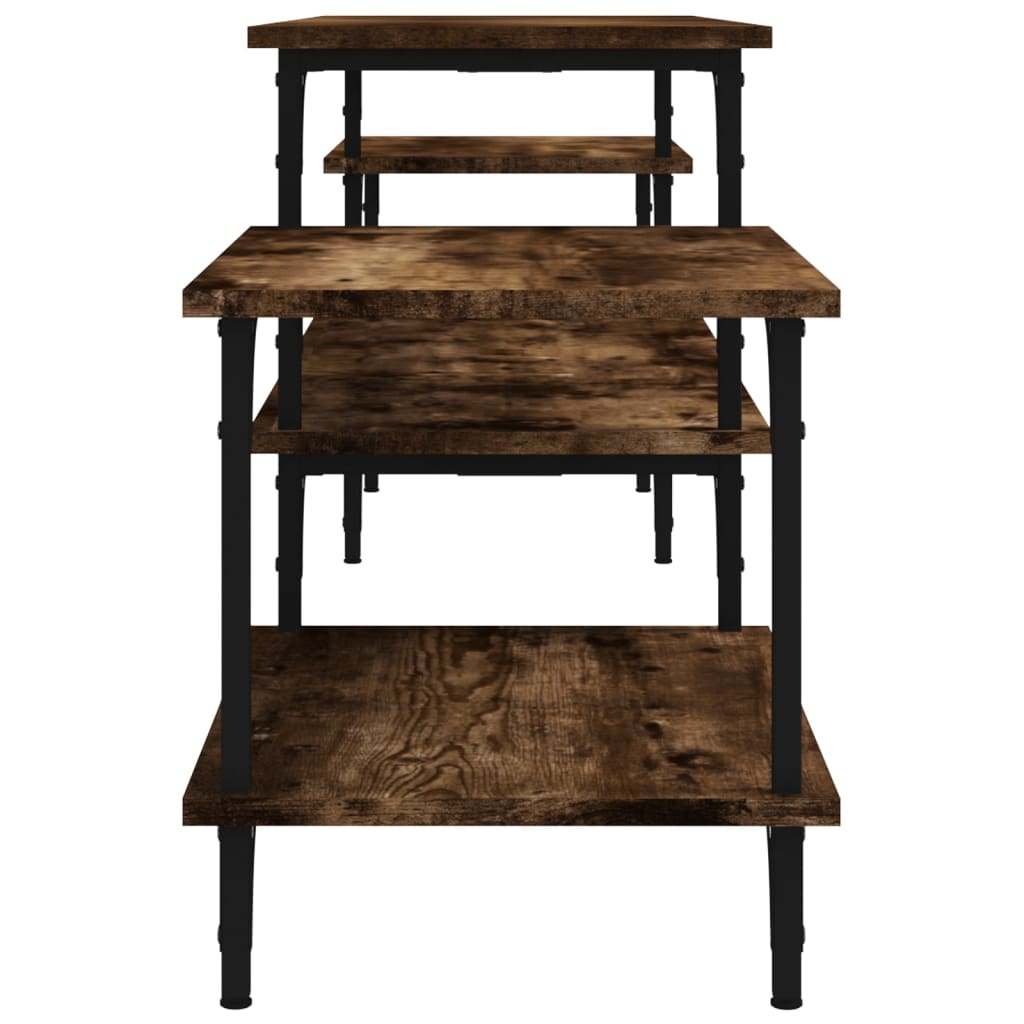 vidaXL TV Cabinet Smoked Oak 197x35x52 cm Engineered Wood